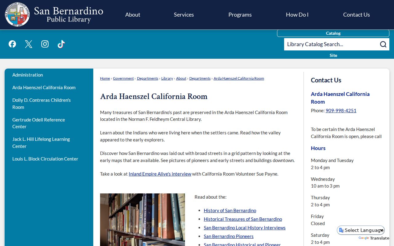 San Bernardino County city directory California Room holdings