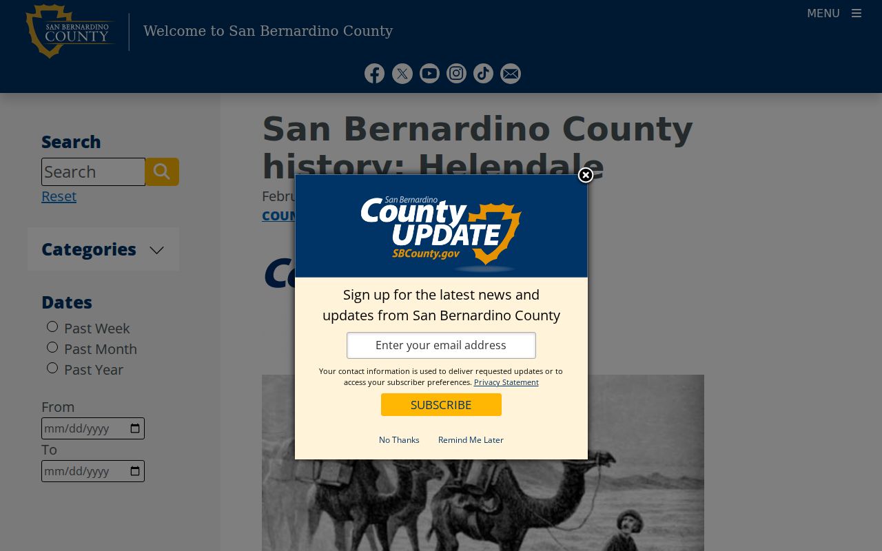 San Bernardino County ZIP code directory Helendale Silver Lakes history